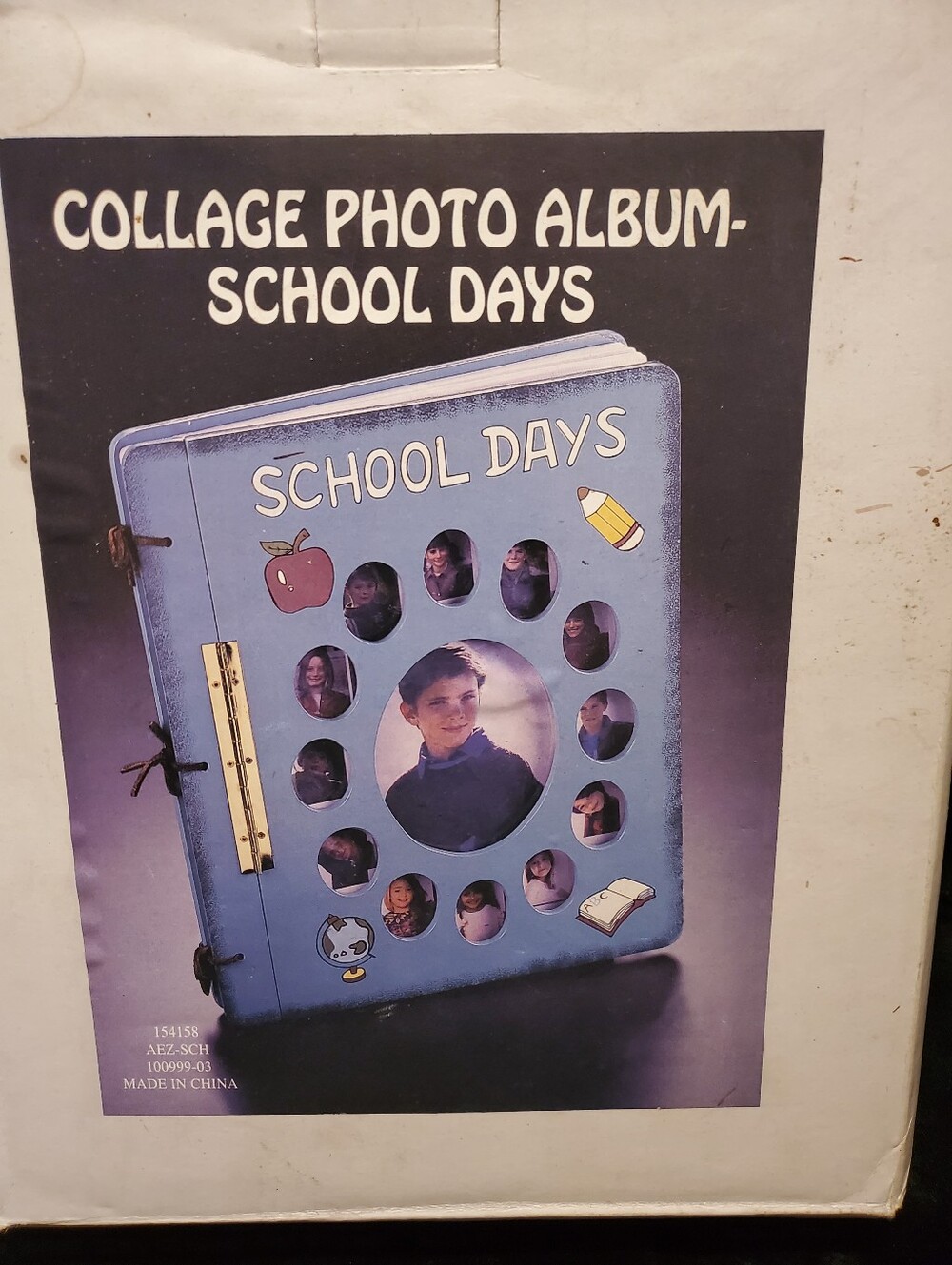 Vintage Collage Photo Album School Days Easel Back Wood Keepsake K-12 New